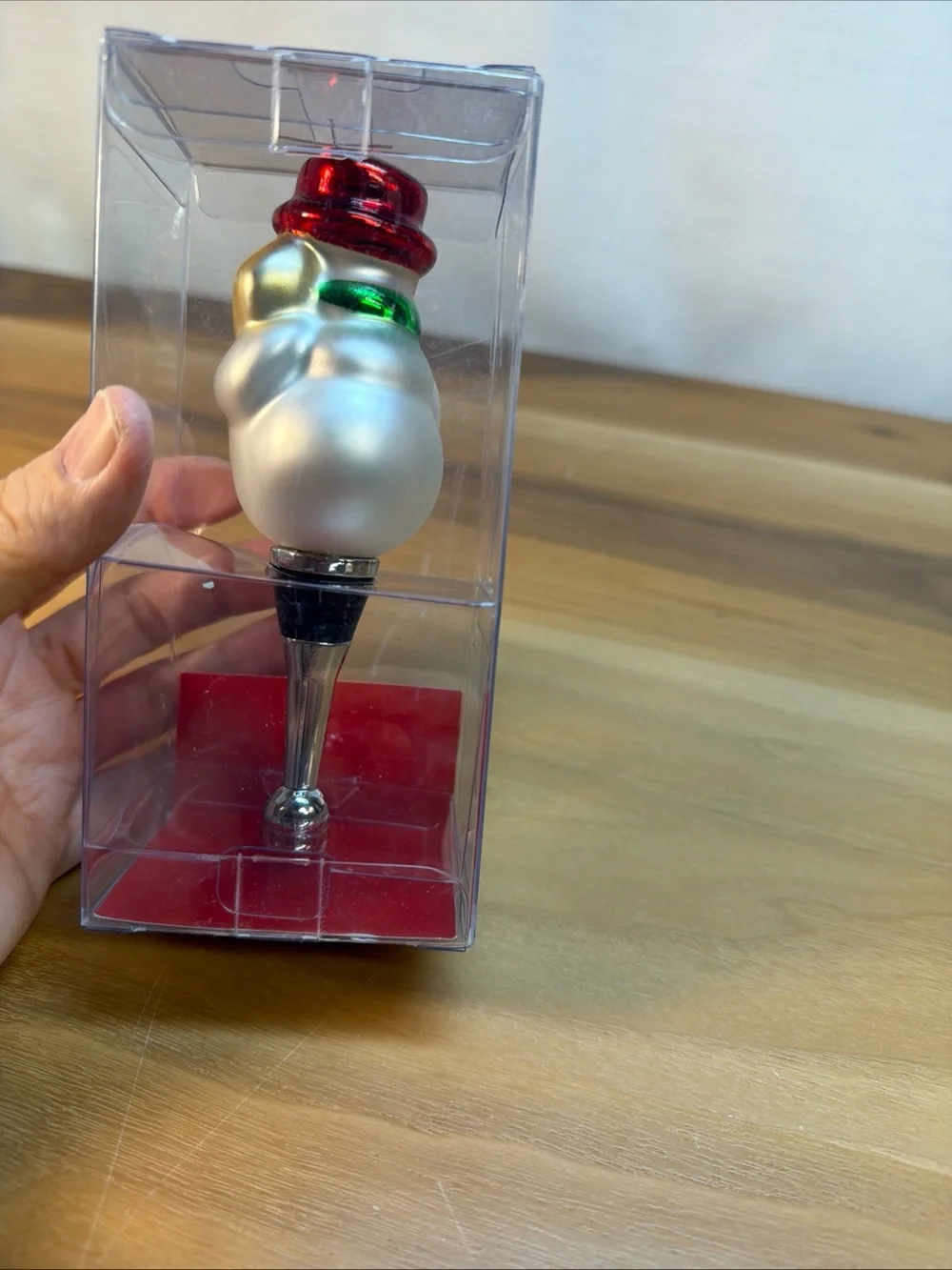 New Pier 1 Imports Christmas Snowman Wine Bottle Stopper Night Bar Decor
